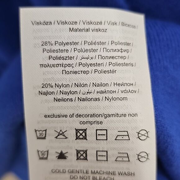 NWT Vero Moda Nancy Bright Blue Long Sleeve Funnel Neck Sweater Dress XS - Picture 8 of 10